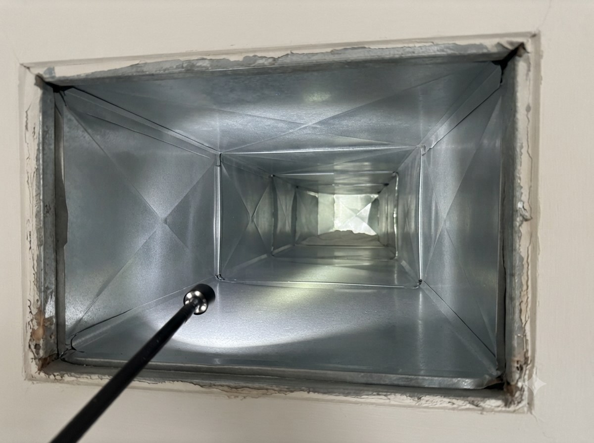 AC duct after professional cleaning