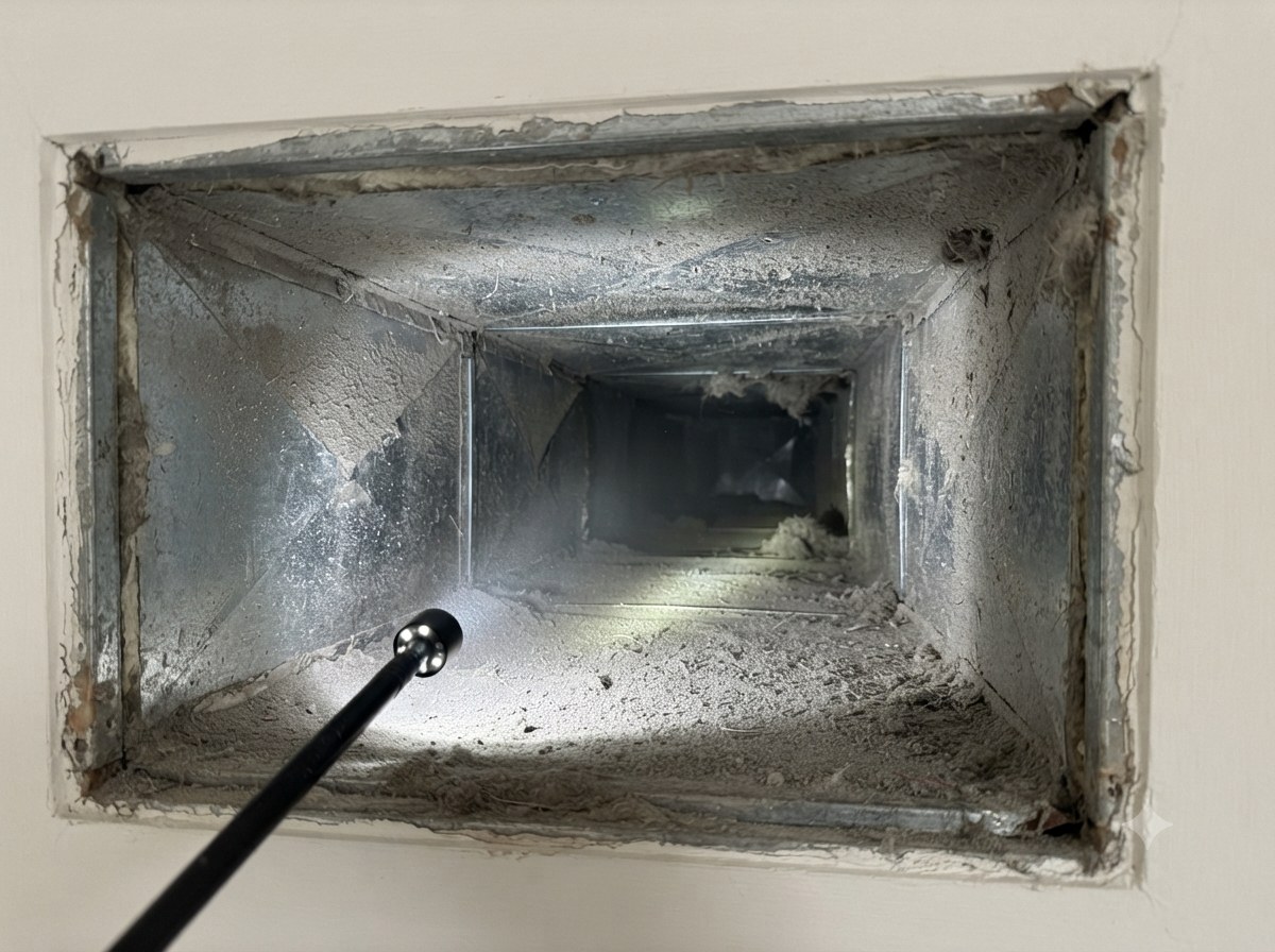 AC duct before professional cleaning